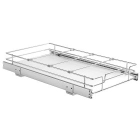 11"Wx21"Dx2.5"H Pull Out Cabinet Organizer, Heavy Duty Slide Out Pantry Shelves, Steel Roll Out Drawers, Sliding Drawer Storage for Home Under Sink