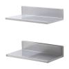 8.6" x 16" Stainless Steel Shelf, Wall Mounted Floating Shelving with Backsplash, 44 lbs Load Capacity Commercial Shelves