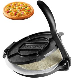 Tortilla Press, 10 Inch Tortilla and Roti Maker, Cast Iron Heavy Duty Tortilladora Press, Pre-Seasoned Pataconera Maker with 100 Pcs Parchment Paper