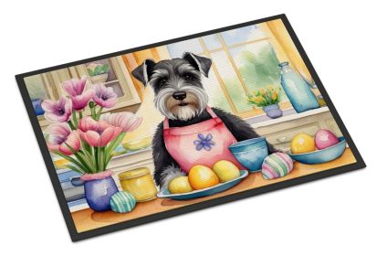 NEW Decorating Easter Schnauzer Doormat Front Door Mat Indoor Outdoor Rugs for Entryway, Non Slip Washable Low Pile, 18H X 27W