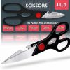 Heavy Duty Multi-Purpose Kitchen Scissors, Food Scissors, Sharp Scissors with Nutcrackers, Bottle Opener, Can Opener, Vegetable Cutting Scissors
