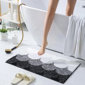 Bathroom Rug 20x32 Non Slip Fluffy Teal Bath Mat For Bathroom Floor Washable Plush Luxury Bath Rug For Tub Soft Shaggy Absorbent Shower Sink Mat (Option: BLACK31x20IN)