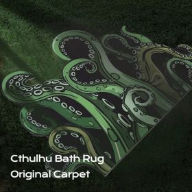 Octopus Bathroom Rug Non-Slip Mat -, Microfiber Absorbent Octopus Rug Non-Slip Backing, Unique Gift And Holiday Decor Rug For Tabletop Role Playi (Option: greenB)